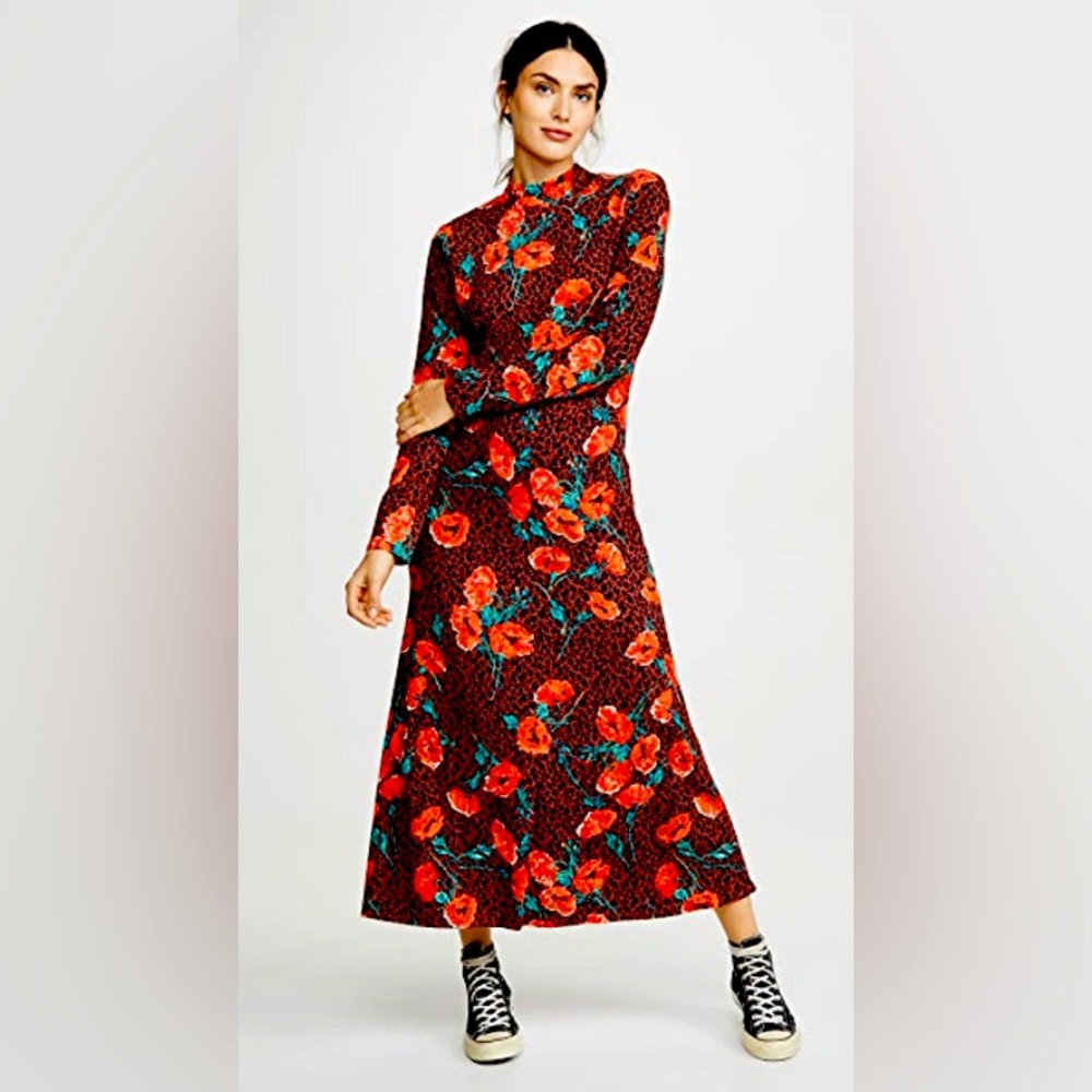 Free People Retro Romance MIDI Dress